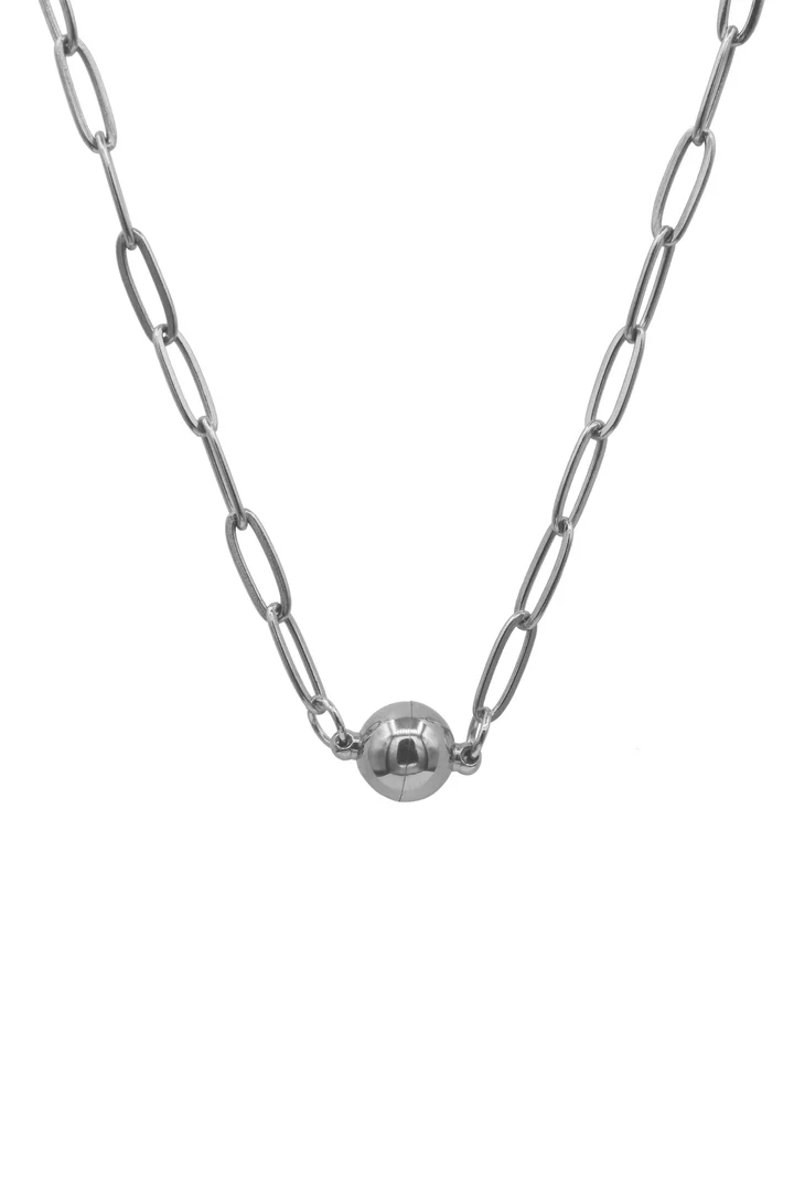 chunky chain necklace in silver